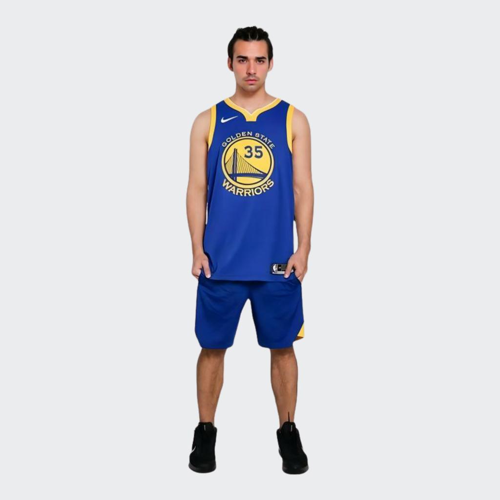 Nike NBA Color Block Logo Print Basketball Shorts AU Player Edition Golden State Warriors Men Shorts Blue 866383-495