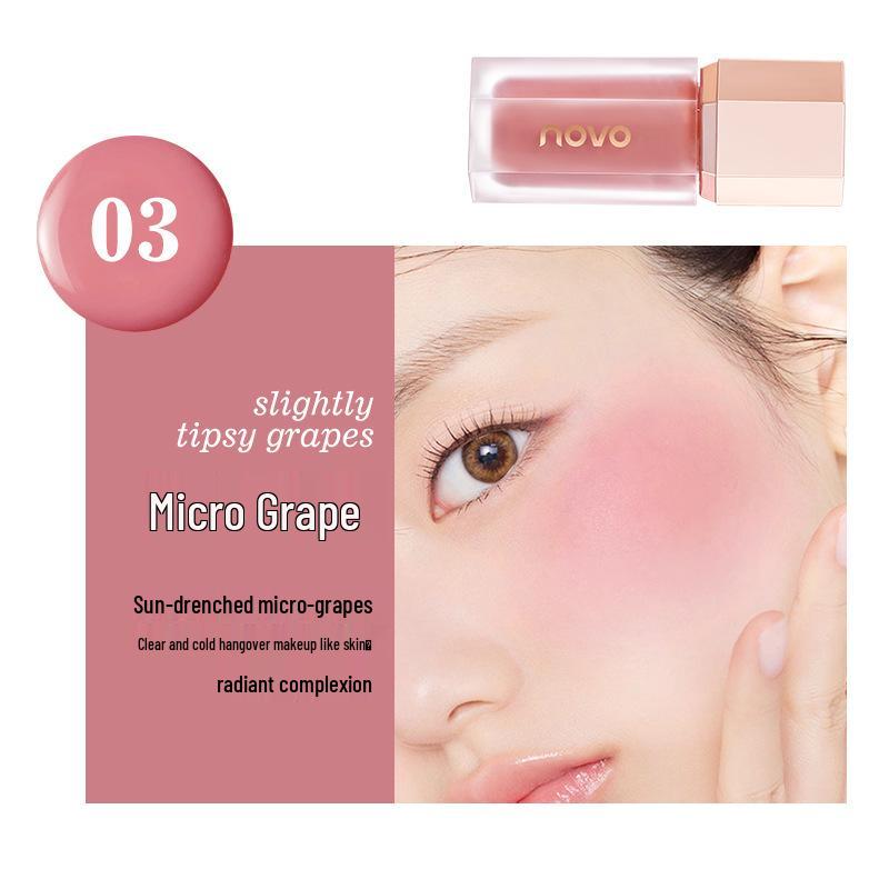 NOVO Hydrating Liquid Blush: Oxygen Plumping, Low Saturation, Brightening & Whitening Cream for Contouring.