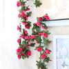 2.5M Artificial Flower Garland Realistic UV Resistant Faux Flower Rattan Vine Wedding Party Hanging Simulation Bloom Decoration
