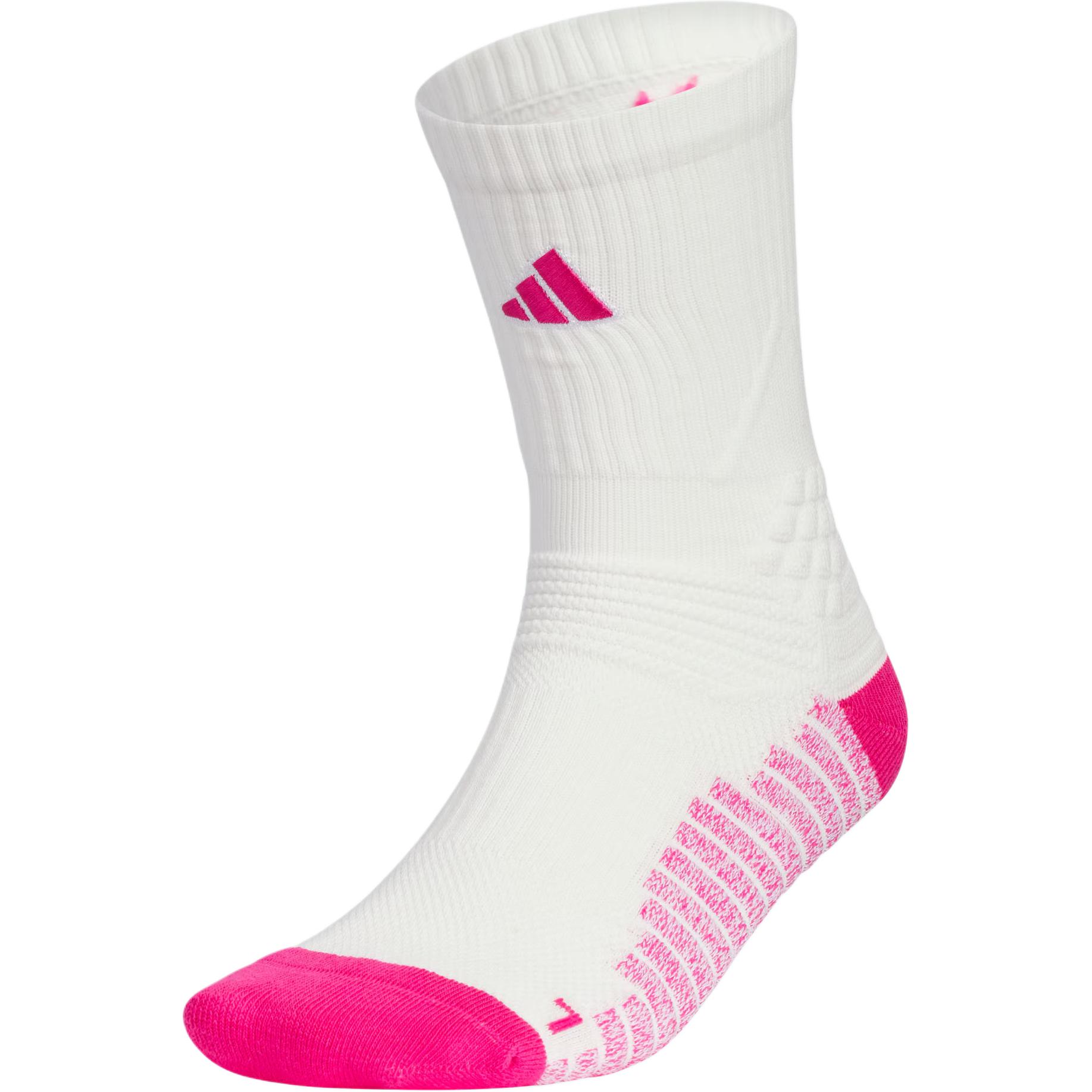 Adidas Basketball Socks 1 Pack Unisex Bright White/Magenta JJ2068 XS