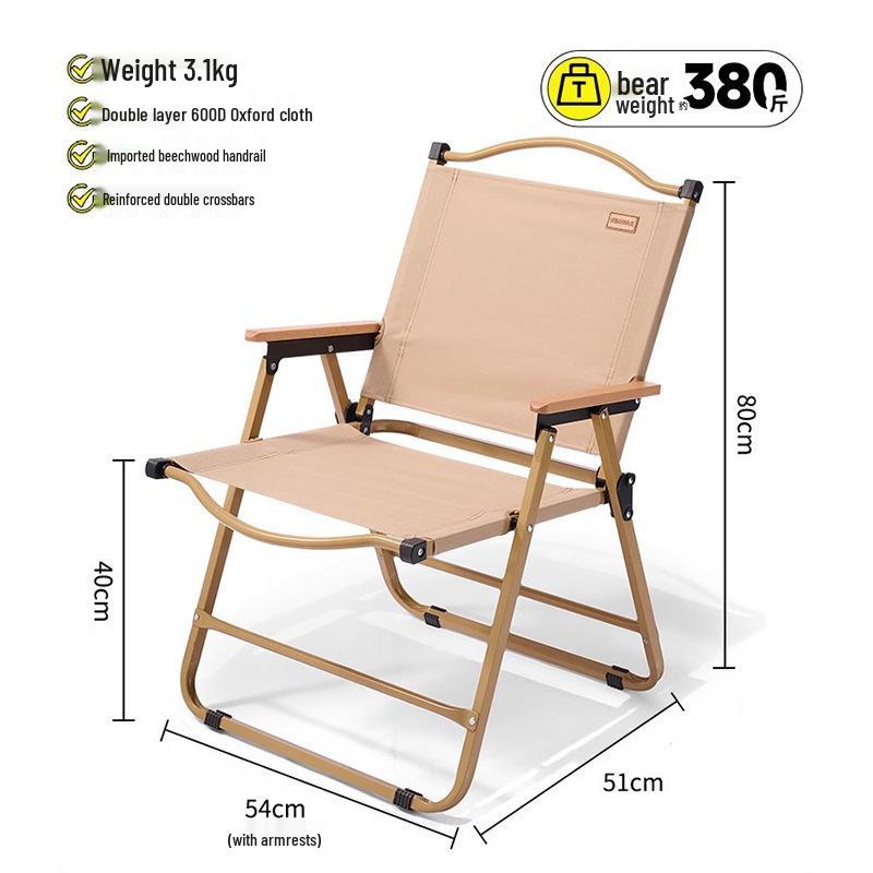 Kermit Outdoor Folding Chair Set: Portable Leisure Fishing & Camping Chair with Table