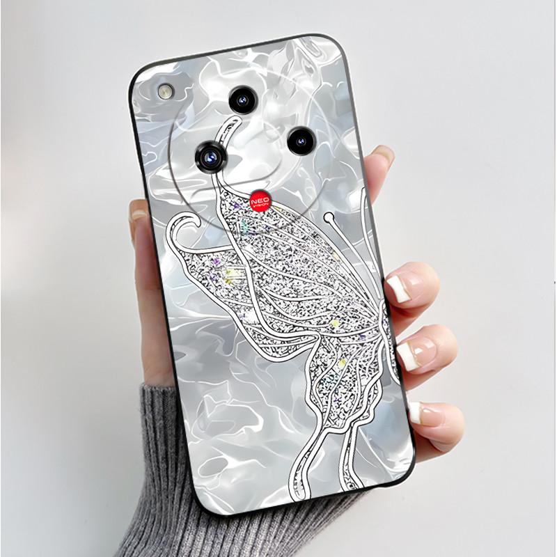 For Nubia Focus 2 5G Z2462N Case Luxury Fashion Butterfly Flowers Soft TPU Silicone Black Cover for ZTE Nubia Focus2 Phone Case