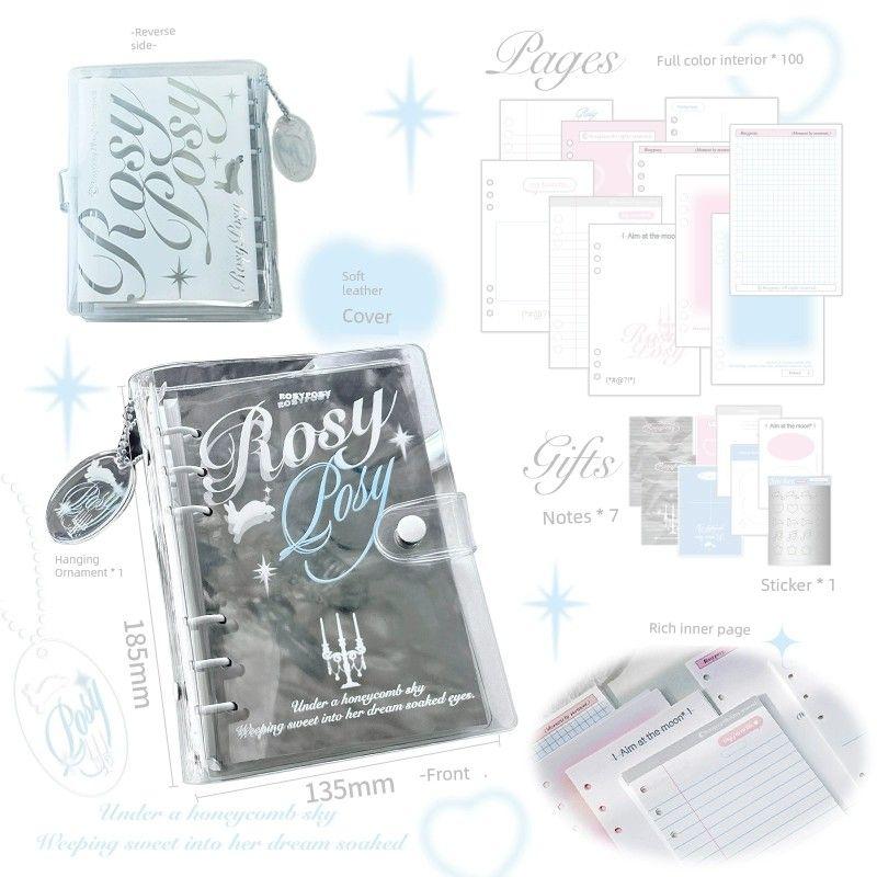 

Rosyposy Soft Mirror for Students Loose Spiral Notebook [Mirror loose-leaf] White-candlestick