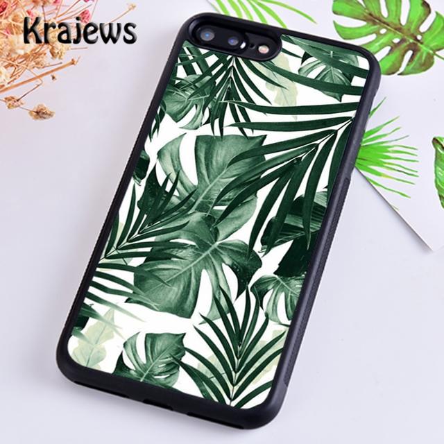 Krajews Monstera Flower Tropical Green Leaves Phone Case Cover For iPhone 14 5 6s 7 8 Plus XR XS 11 12 13 Pro Max Galaxy S21 S22