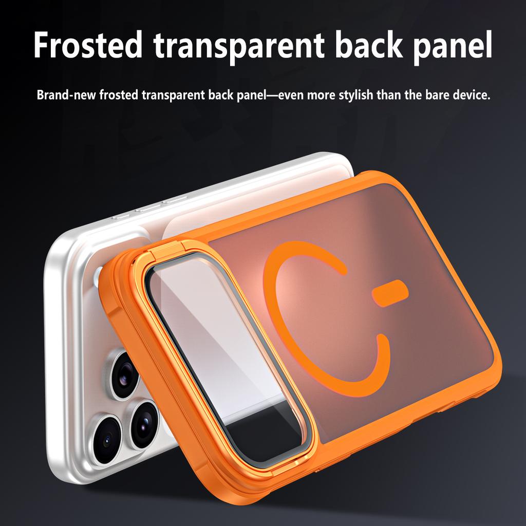 Skin Feel Strong Magnetic Acrylic Stand Phone case For iPhone 17 Pro Max 16 Plus 15 14 13 12 11 Shockproof For MagSafe Cover