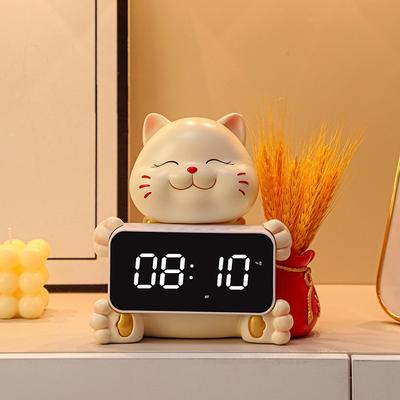 Neue niedliche elektronische Uhr, digitale Cartoon-Katze, stumm, Tischuhr, Dekoration, Schreibtischuhr, spezieller Wecker für Schüler