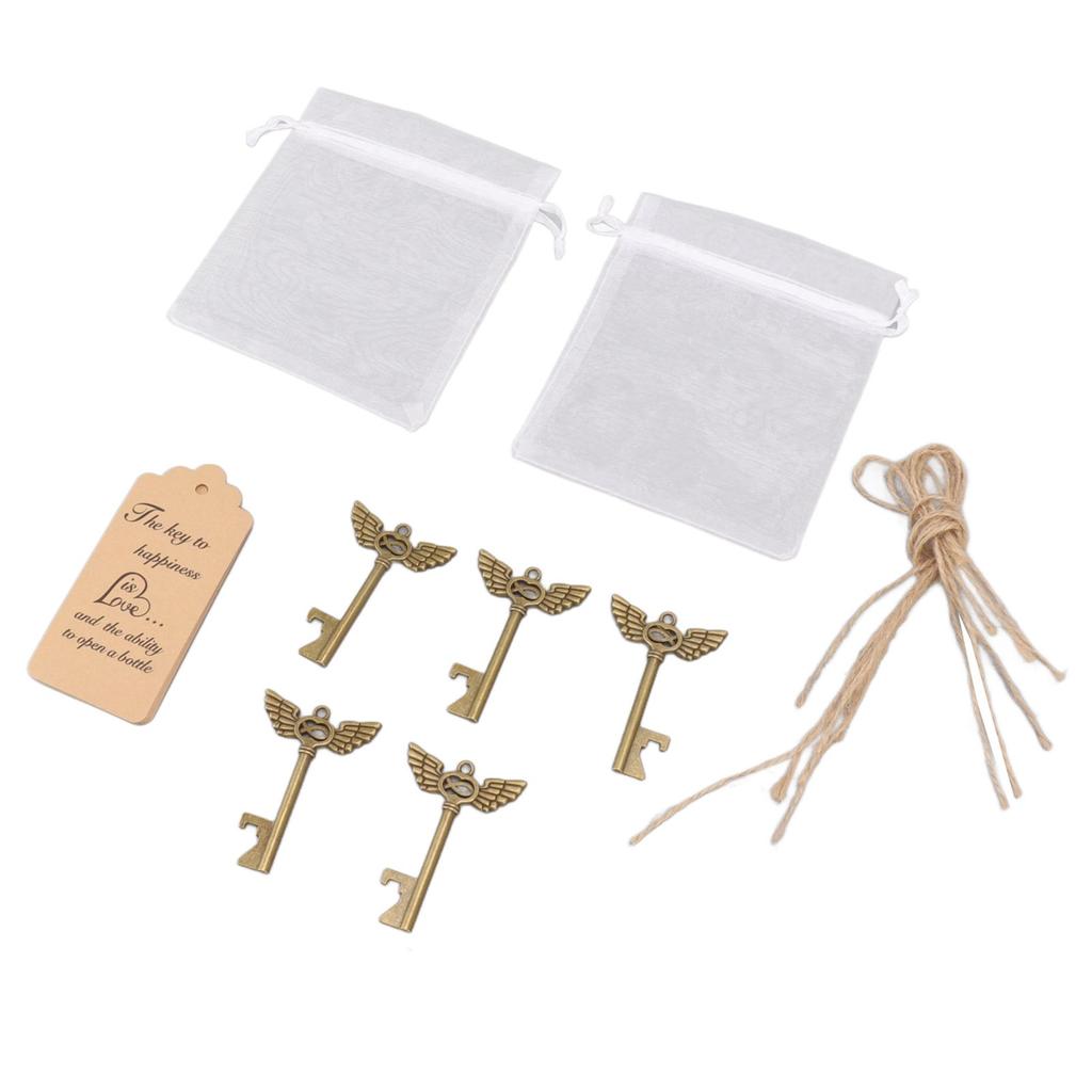 Nyckel Flasköppnare Vintage DIY Utsökt Elegant Änglavinge Nyckel Flasköppnare Bröllopsgåvor med