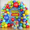 Red, Blue And Yellow Cow Pattern Cloud Pattern Balloon Wreath Set Children'S Birthday Wedding Party Background Decoration