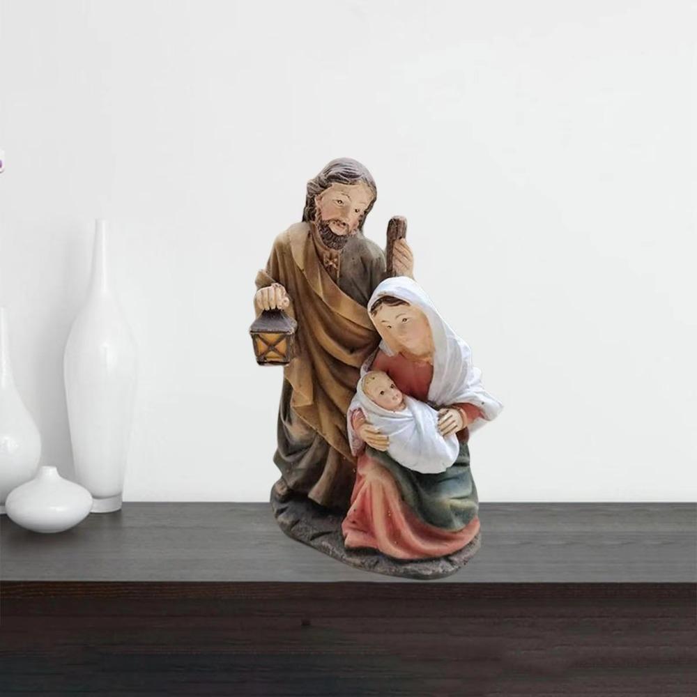 Cartoon Holy Family Statues Handmade Religious Sculptures Creative Christ Figurine  Church