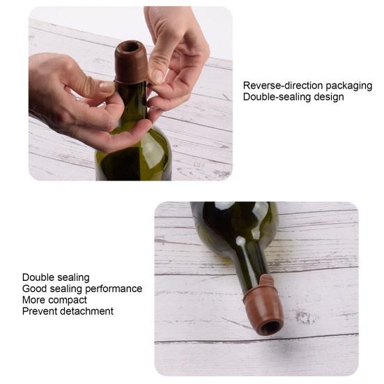 Yousheng 4 Stück Silikon-Weinstopfen mit Griff Auslaufsicher Lebensmittelqualität Universal Bier Champagner Glasflaschenverschluss Dichtungsabdeckung Küchenzubehör