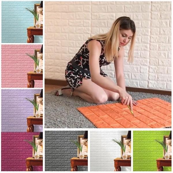 60x15cm самоклеючі 3D стіні наклейки спальня декор піна Цегла номер ...