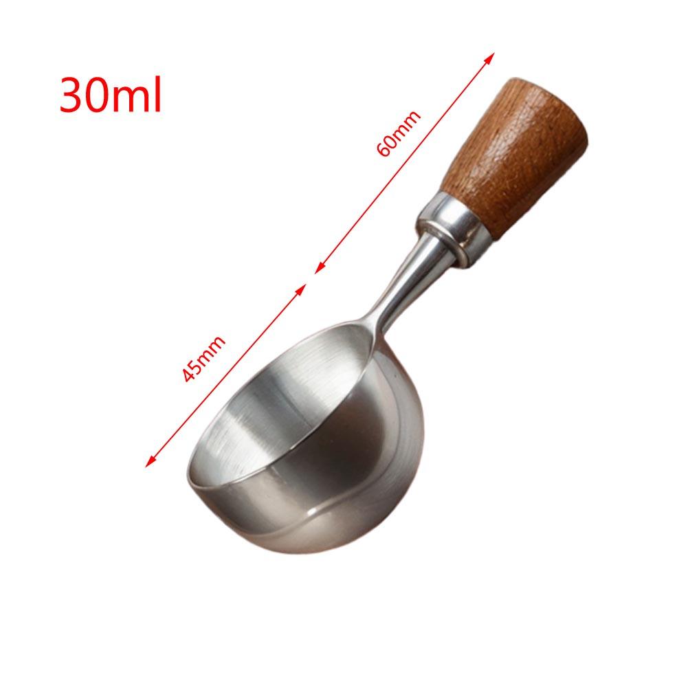 304 Grade Stainless Steel Coffee Scoop with Smooth Walnut Handle 15ml or 30ml Measuring Spoon for Pour Over and