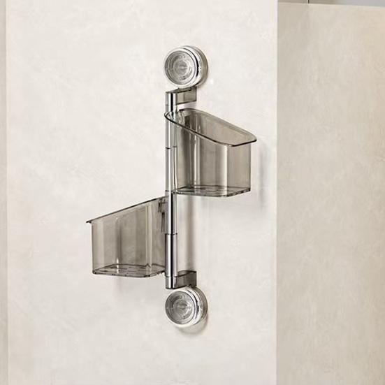 Wandmontierter Küchenorganizer Saugnapf Aufbewahrungskorb Mehrstöckiger drehbarer Aufbewahrungsbehälter für Obst Gemüse Badezimmergebrauch