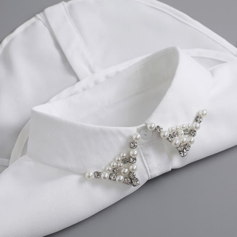Perfect Match Embroidery Fake Collar Women Lace Detachable Lapel Collar Shirt Top Tie White Ruffles False Collar Woman Removable False Blouse