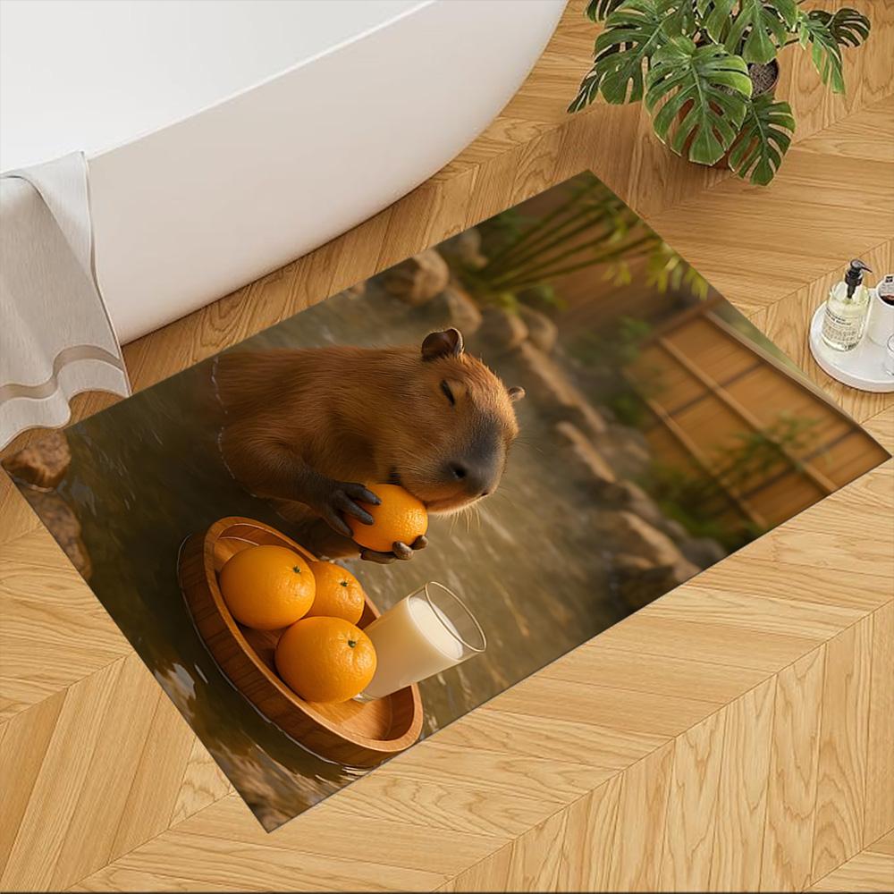 

Capybaras Resting By Water Non-Slip Home Carpet Design Great for Home & Apartment 40cmx60cm
