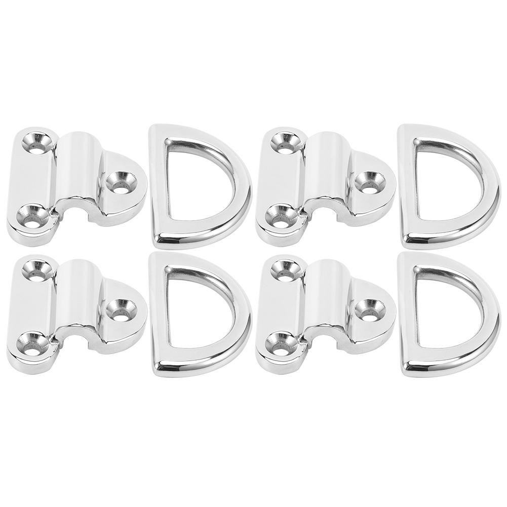4PCS ZWS3217‑8 8mm 316 Stainless Steel D Ring Buckle Excellent Performance Yacht Accessory