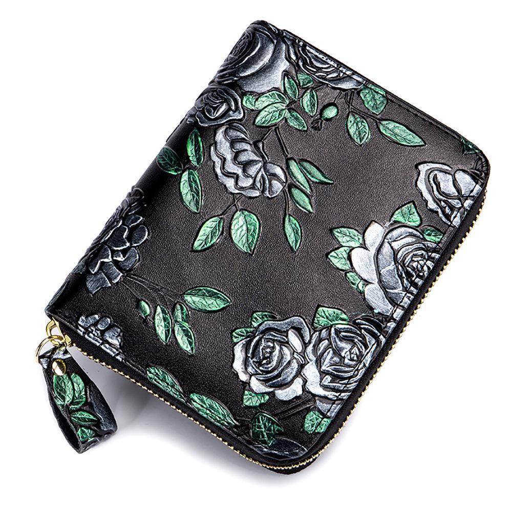 

Кошелек-визитница креативный большой вместимости на молнии орган, модная визитница коровья кожа женская антимагнитная многокарточная