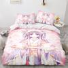 Kawaii Girl Bedding Set Single Twin Full Queen King Size Anime Girl Bed Set Aldult Kid Bedroom Duvetcover Sets 3D Pr Twin S