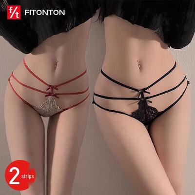 FitonTon Γυναικείο Σέξι Δαντελωτό Tanga 2-Pack