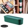 2 Pieces 5 Cells Storage Bin with Sealing Cover Stackable Saving Multipurpose Plastic for Wardrobe