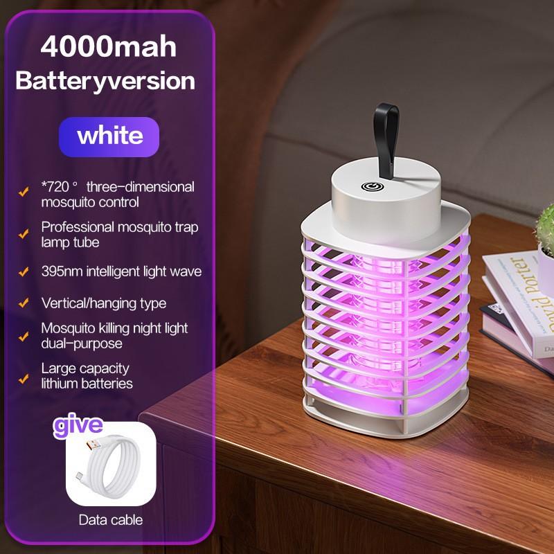 Indoor LED Mosquito Killer Lamp USB Rechargeable Mosquito Repellent Device Wall Mountable Mosquito Trap for Home and Office Use One Size