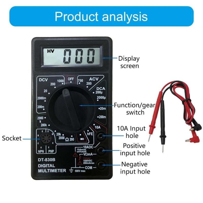Small Digital Multimeter High Accuracy Measurement Device Circuit Testing Tool for Electricians & Electronic Engineers
