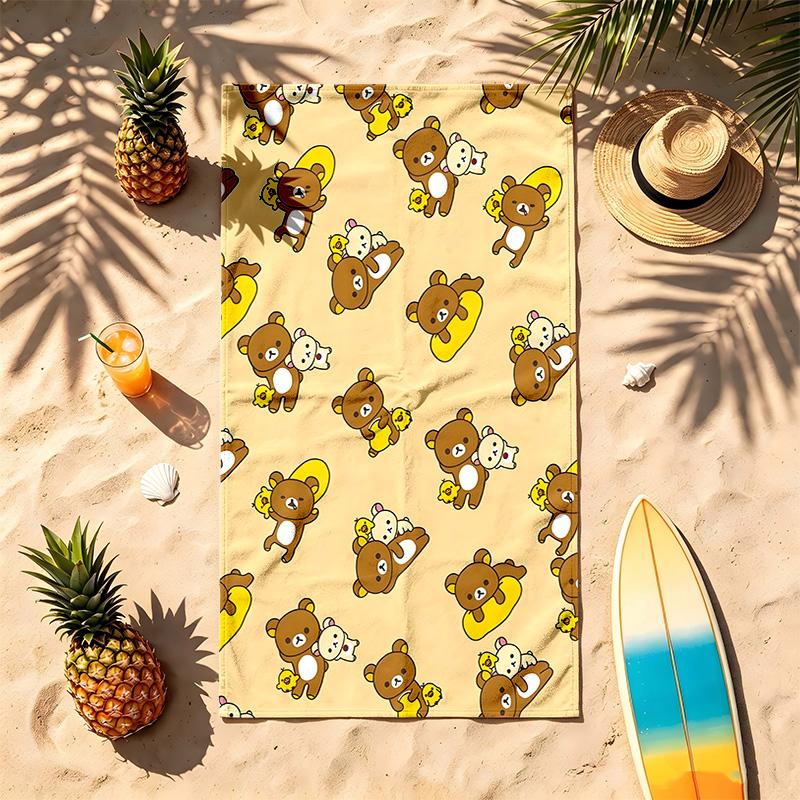 Rilakkuma (19) Theme Beach Towel Sand Resistant Soft And Comfortable Suitable For The Pool Camping Yoga And Diving A Travel