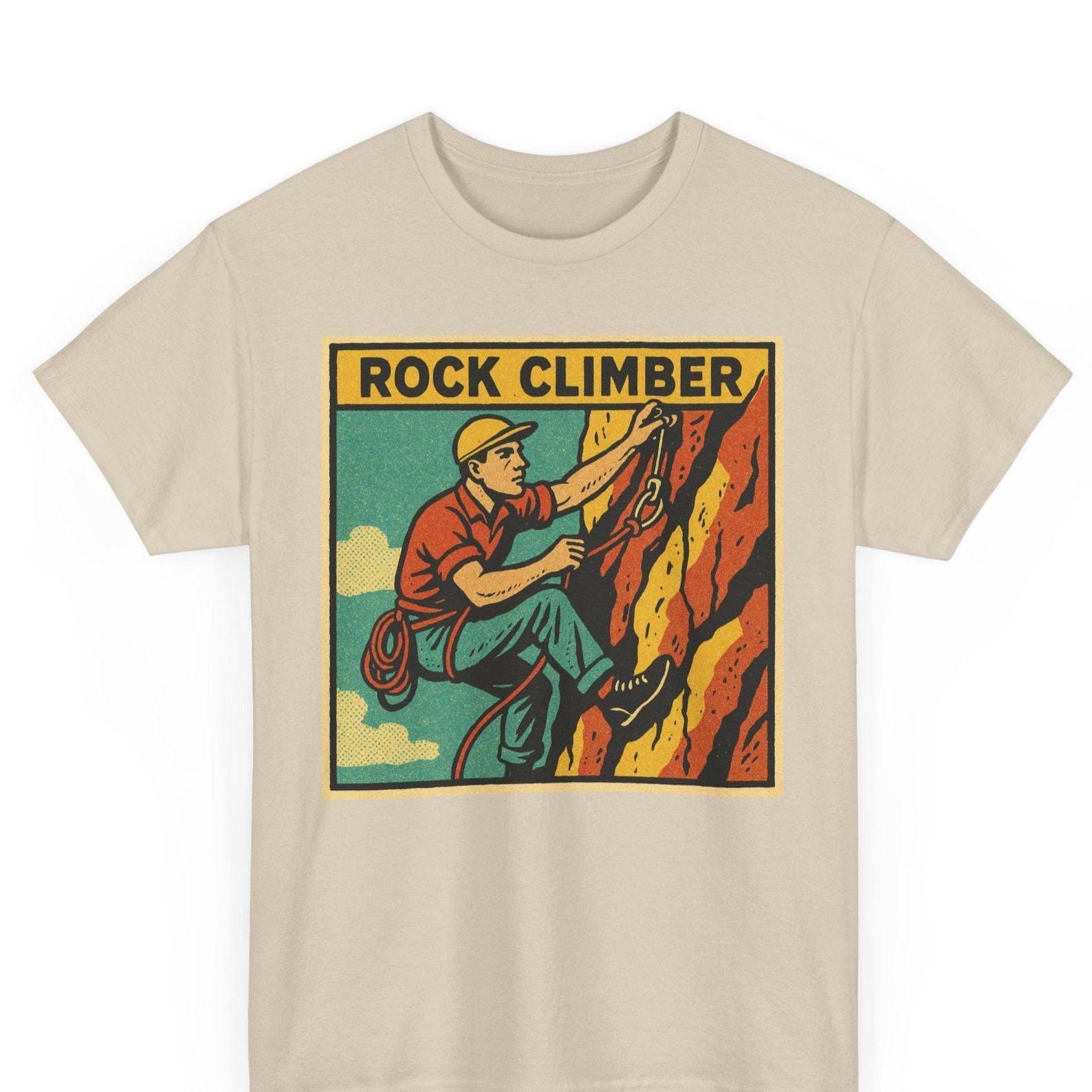 Rock Climber Comic Retro T Shirt Unisex 2XL