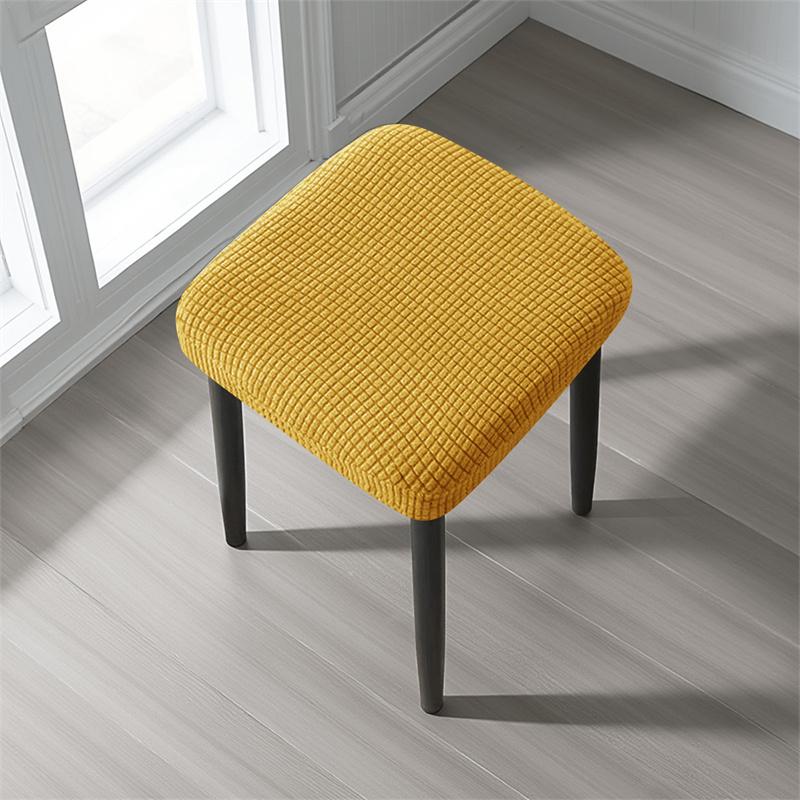 1/2pcs Stretch Stool Cover Chair Covers Polar Fleece Stool Cover Solid Chair Protector Slipcover Removable Square Seat Case Home