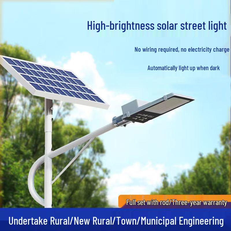 Solar Street Light Set with Pole - LED Outdoor Lighting for Rural Projects