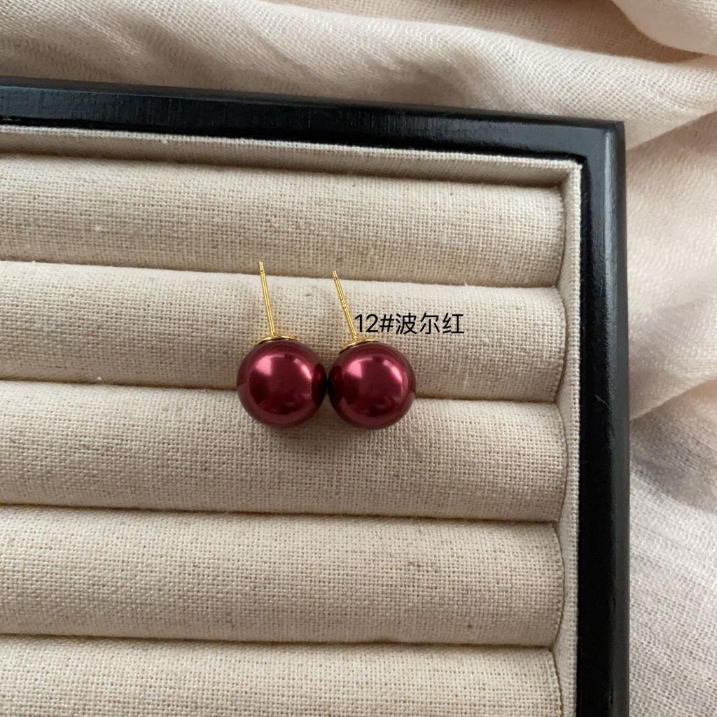 Simple And Sweet Atmosphere Pearl Multi-Color Stud Earrings, Advanced Not Monotonous And Versatile, Simple And Generous Light Luxury Earrings