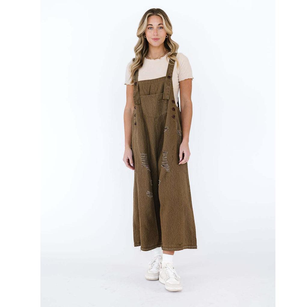 Retro-Latzhose aus Denim für Damen, Frühling/Sommer, zerrissen, Baggy-Jeans-Jumpsuit mit Taschen – Streetwear-Style