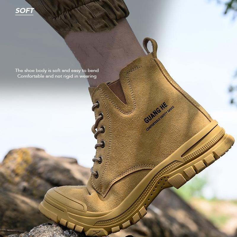 Work Safety Boots Men Autumn Winter Indestructible Anti-smash Anti-puncture Warm Work Shoes Protective Men Safety Shoes