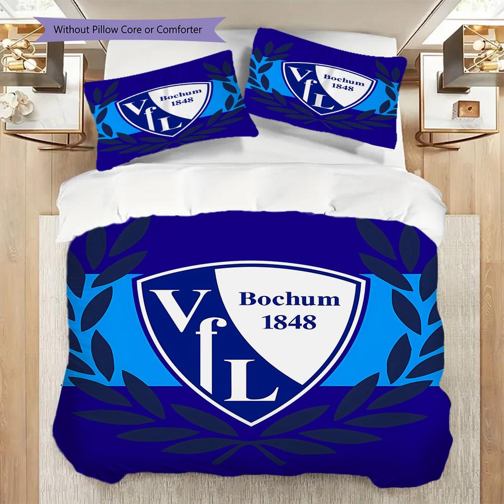 VfL Bochum 1848 Patroon Beddengoed Dekbed Set Dekbedovertrek Kussensloop Huisdecoratie Verjaardagscadeau (1 dekbedovertrek + 2 kussenslopen, zonder binnenkussen)