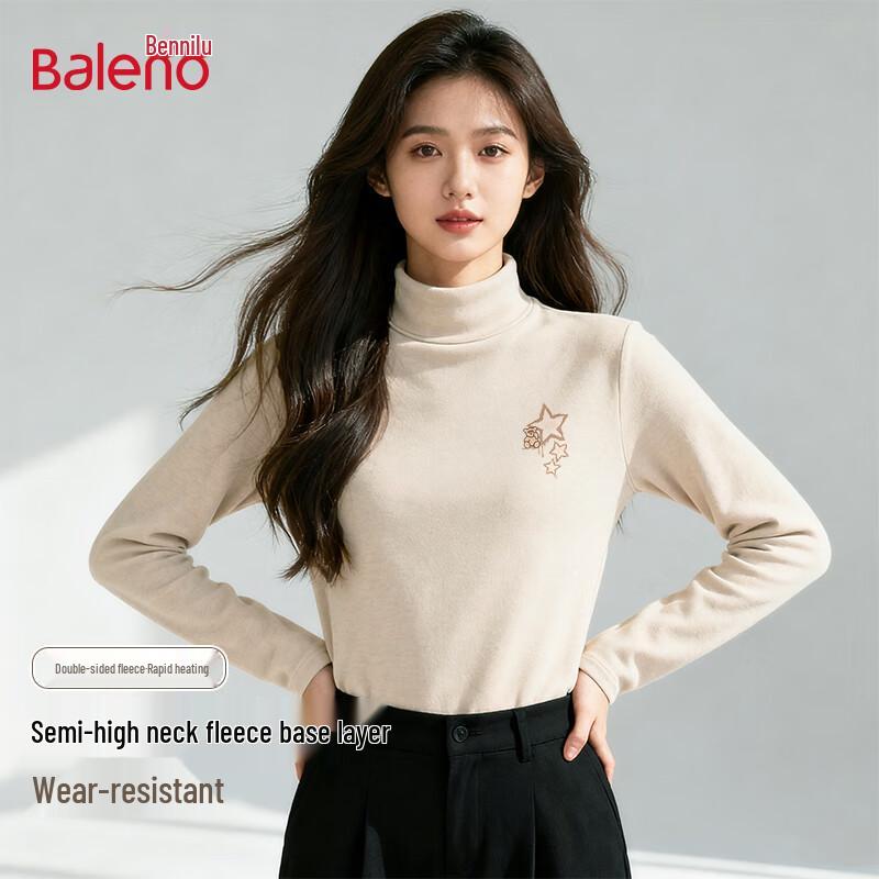Baleno Women's Fleece Lined Half-High Neck Thermal Top