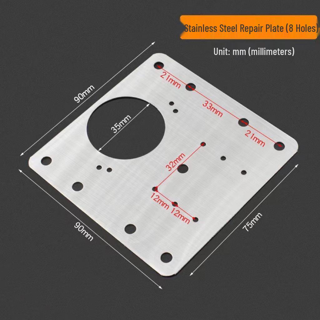 Stainless Steel Thickened Hinge Repair Plate for Cabinet Doors