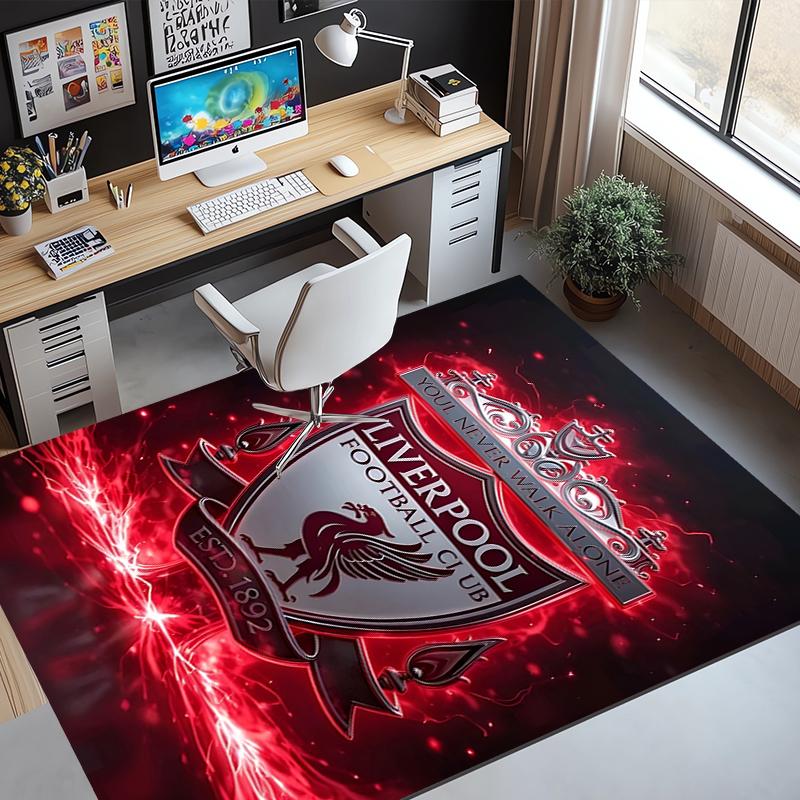 Football Club Pattern Rug, Indoor/Outdoor Mat, for Picnic, Gameroom, Bedroom, Office, Living Room, Home Decor Carpet, Birthday Gift