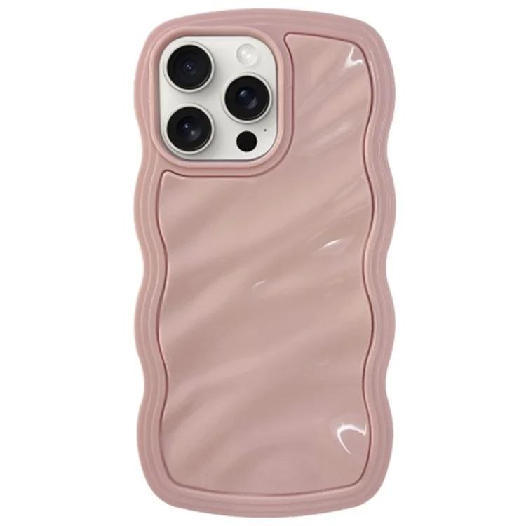 

Для iPhone 15 Pro Чехол Water Ripple TPU Anti-Scratch Phone Cover - Розовый