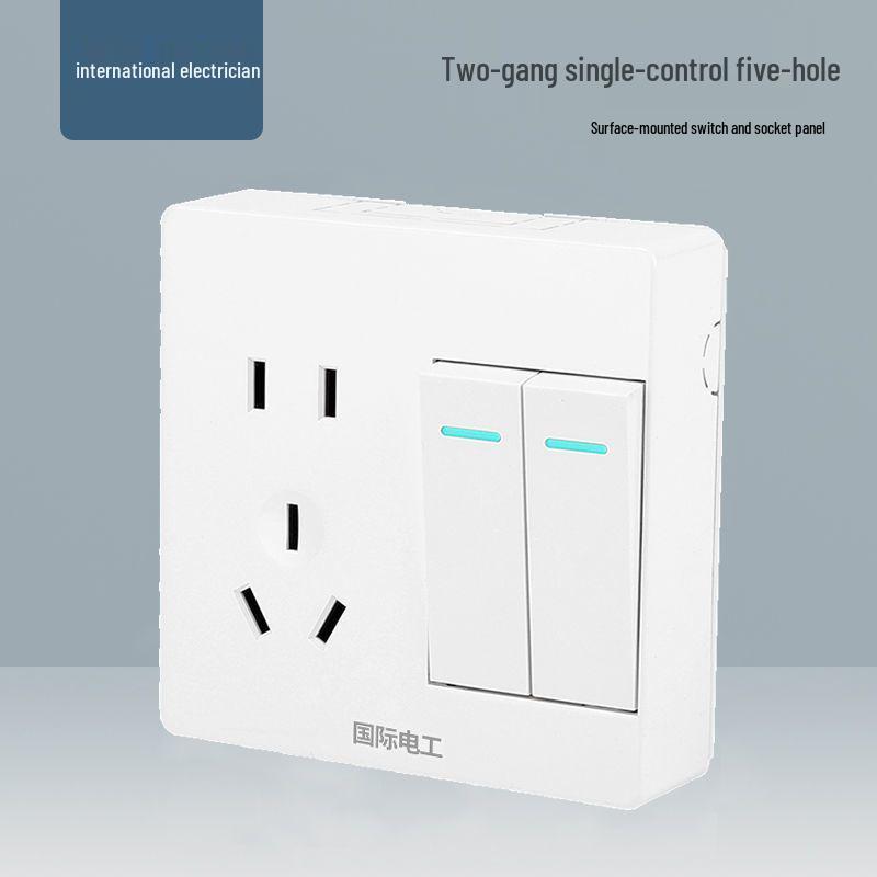 Ultra-Thin One-Way Multi-Control Electrical Surface Switch & Socket Panel with Box