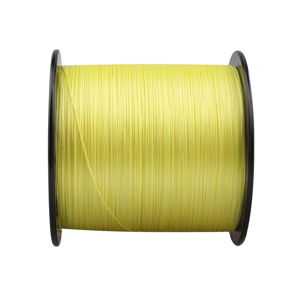Frwanf PE Fishing High High Low Long Casting Distance Line, 16-Strand Yellow, 1000m, Strength, Sensitivity, Stretch,