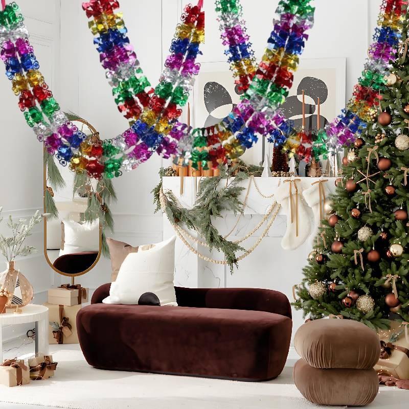 Christmas Garland Foil Festive Hanging Tinsel Ceiling Decoration Durable Fshion