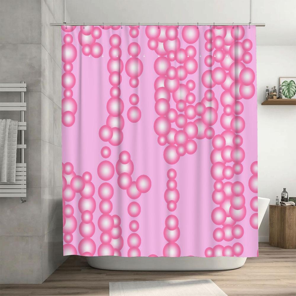 Colorful Geometric Shower Curtain Waterproof Polyester Fabric Modern Bathroom Decor for Home Multiple Sizes Available (Red Blue