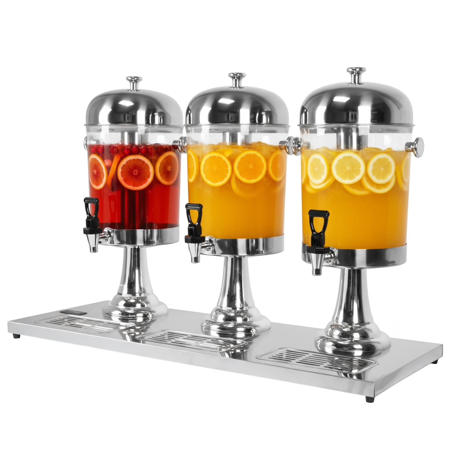 24L Stainless Steel Beverage Dispenser with Stand with Spigot Drink Beverage Dispenser with Ice Core for Home Parties Restaurant