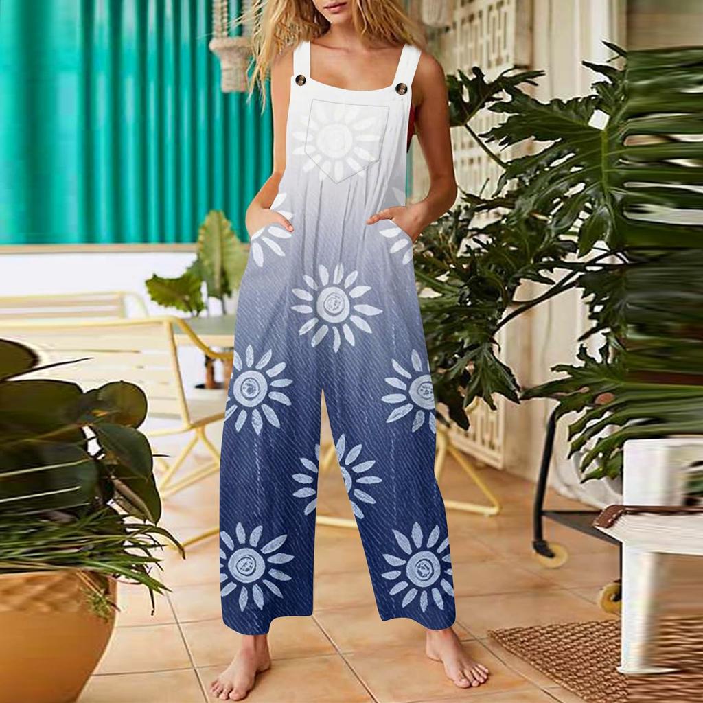 Women's Casual Fashion Sleeveless Overalls Jumpsuit