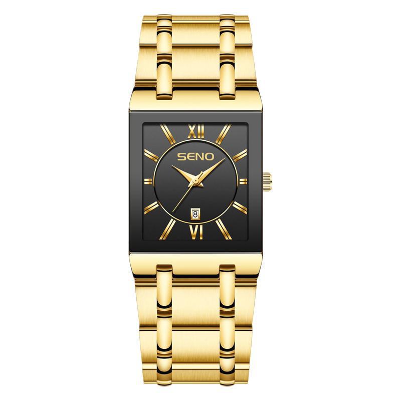 Men's Square Quartz Waterproof Business Watch, Automatic & Non-Mechanical