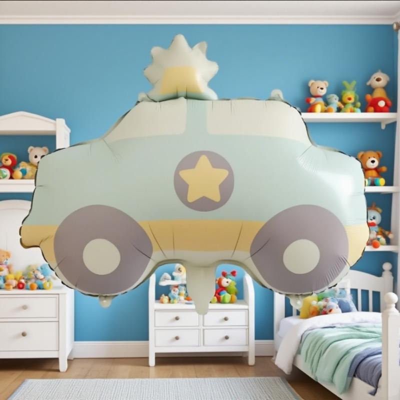 

One matte police car aluminum film balloon, very suitable for children s party decoration and birthday party decoration