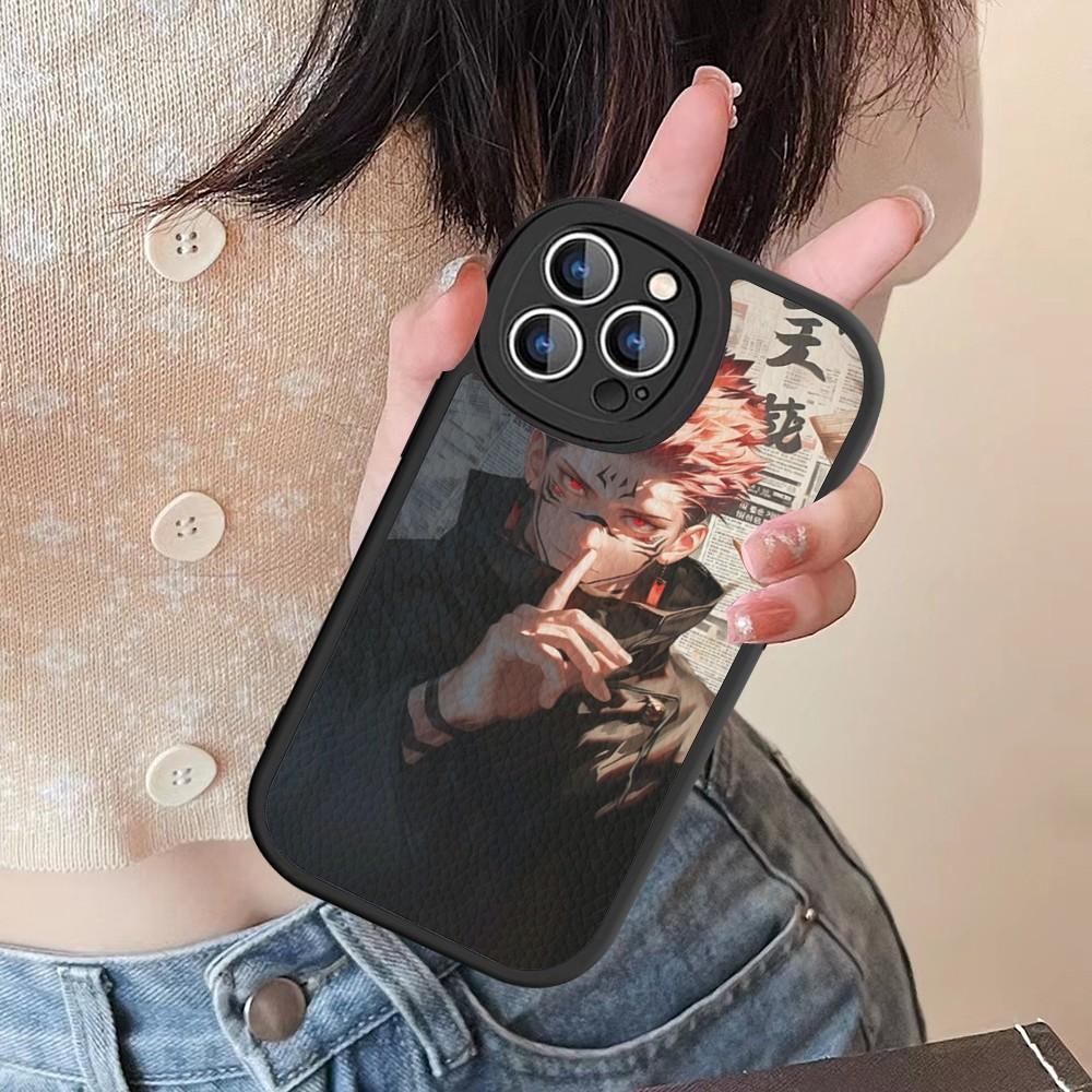 Jujutsu Kaisen Ryomen Sukuna Phone Case Hard Leather For IPhone 16 15 14 13 12 Mini 11 14 Pro Max Xs X Xr 7 8 Plus Fundas