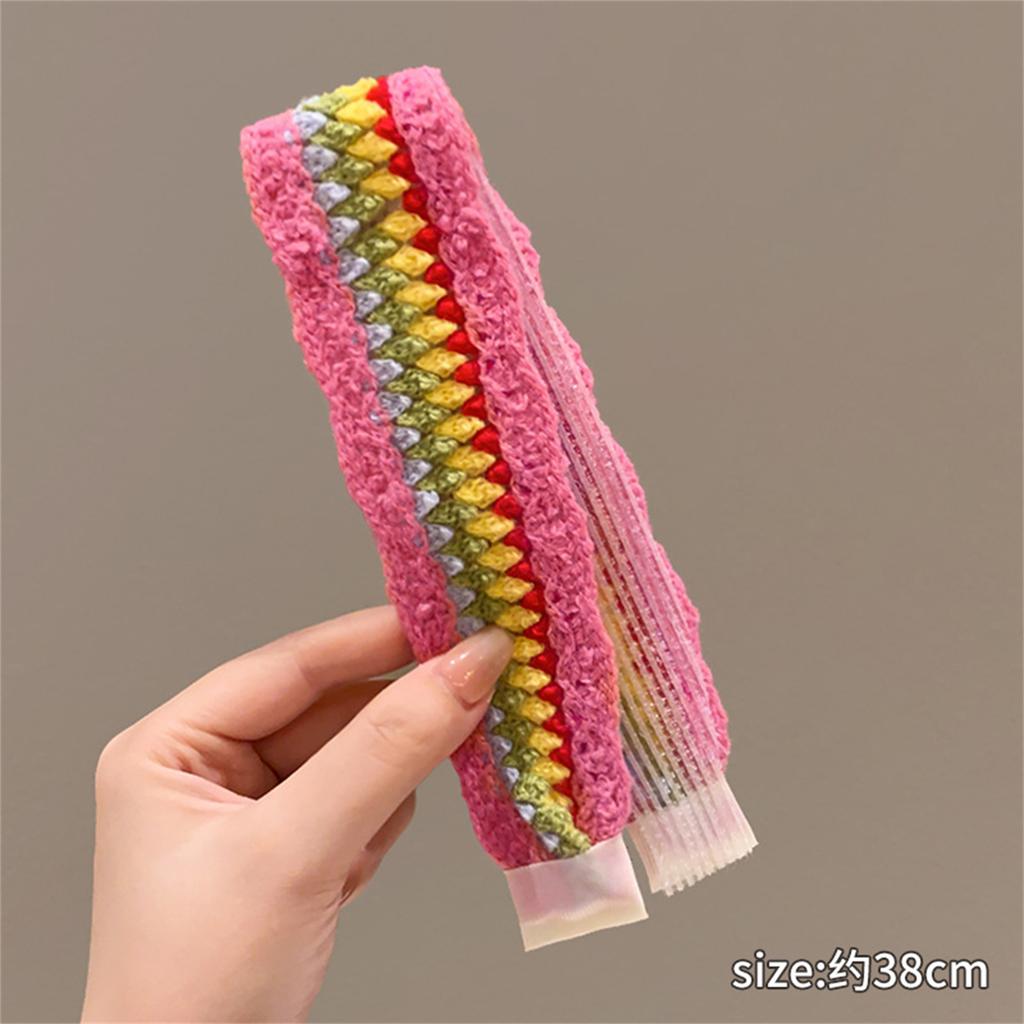 Retro Knit Adjustable Hairband for Adults Soft and Comfortable Headband Knitting Floral Hairpieces for Women and Girls
