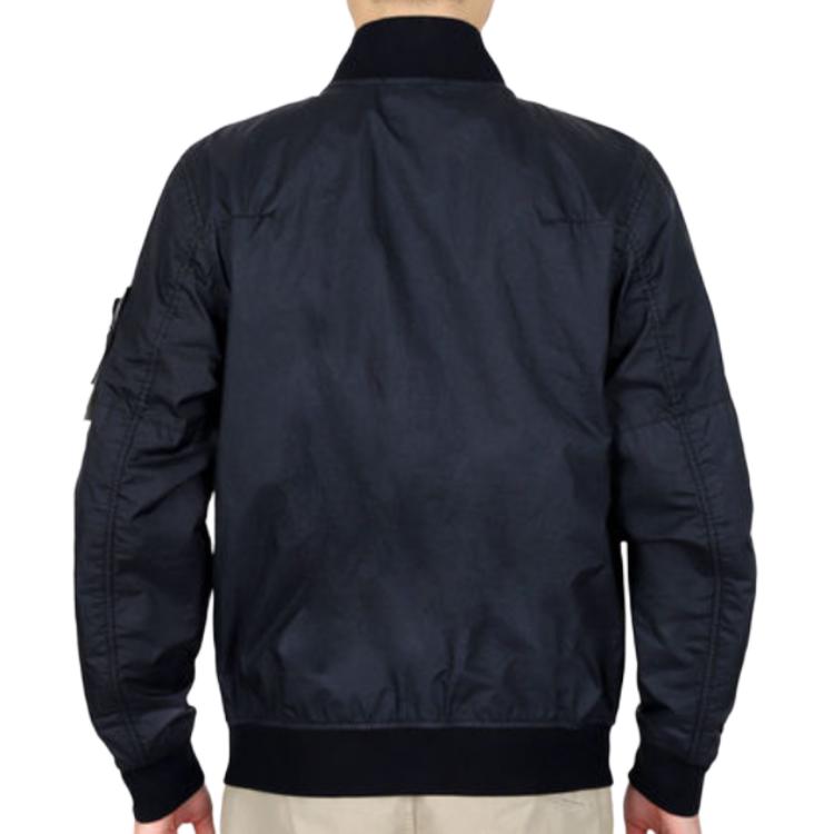 STONE ISLAND Crinkle Reps Bomber Jacket Navy Blue Men Outerwear 801541223-V0020