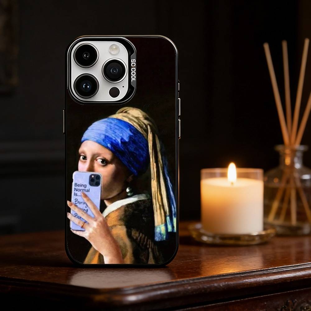 Girl With A Pearl Earring Vermeer Phone Case Color Silver Shell For IPhone 17 16 15 14 13 12 11 Pro Max Plus